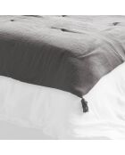 Bout de lit  Gaze de Coton Gaïa Granit anthracite - 90x200 cm