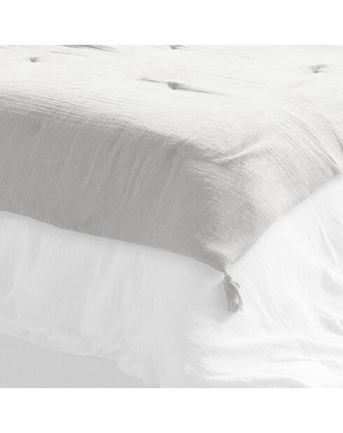 Bout de lit  Gaze de Coton Gaïa Nuage gris - 90x200 cm