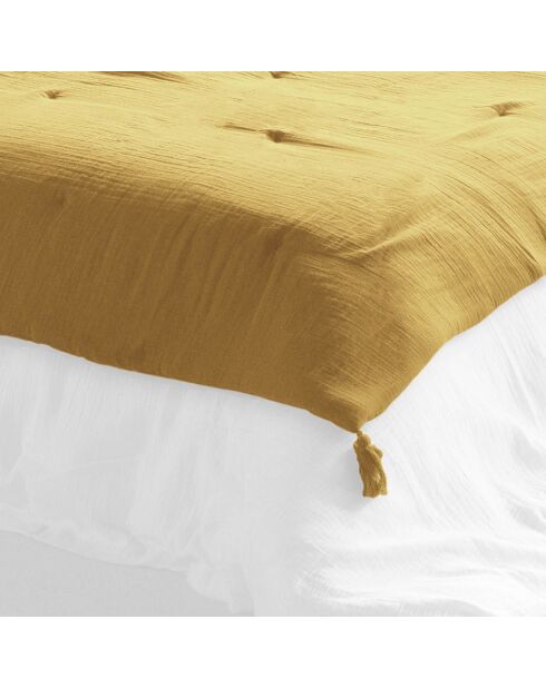 Bout de lit  Gaze de Coton Gaïa Safran jaune - 90x200 cm