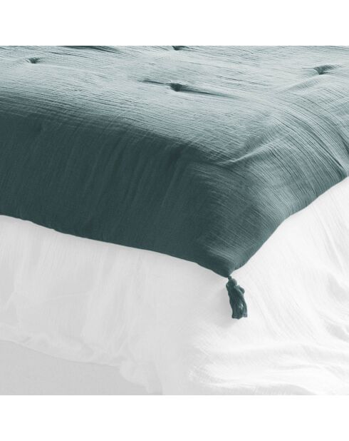 Bout de lit  Gaze de Coton Gaïa bleu - 90x200 cm