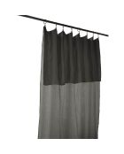 Rideau ajustable Gaïa 100% Gaze de Coton & 8 anneaux pince Granit anthracite - 140x300 cm