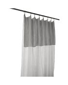 Rideau ajustable Gaïa 100% Gaze de Coton & 8 anneaux pince Nuage gris - 140x300 cm