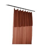 Rideau ajustable Gaïa 100% Gaze de Coton & 8 anneaux pince Terracotta orange - 140x300 cm