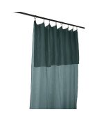 Rideau ajustable Gaïa 100% Gaze de Coton & 8 anneaux pince Canard bleu - 140x300 cm