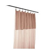 Rideau ajustable Gaïa 100% Gaze de Coton & 8 anneaux pince Guimauve rose - 140x300 cm