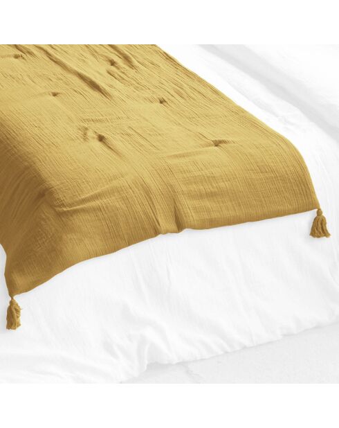 Édredon  Gaze de Coton Gaïa Safran jaune - 150x150 cm