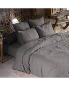 Housse de couette Gaze de Coton Gaïa Granit anthracite