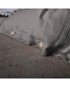 Housse de couette Gaze de Coton Gaïa Granit anthracite
