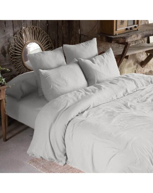 Housse de couette Gaze de Coton Gaïa Nuage gris