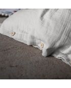 Housse de couette Gaze de Coton Gaïa Nuage gris