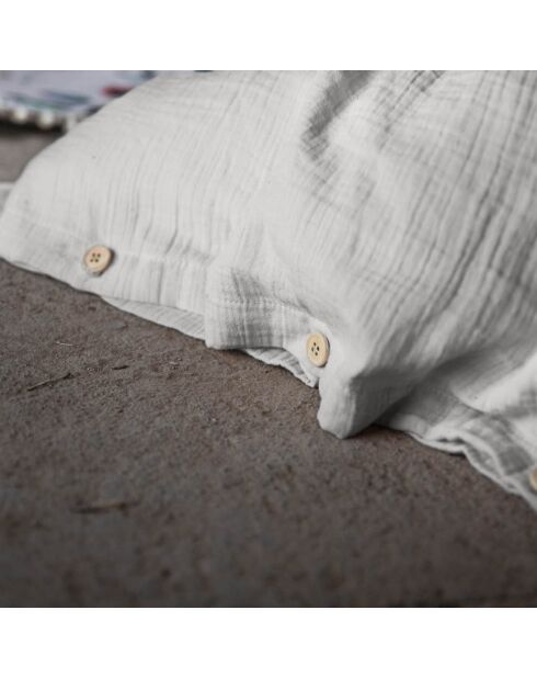Housse de couette Gaze de Coton Gaïa Nuage gris