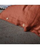 Housse de couette Gaze de Coton Gaïa Terracotta orange