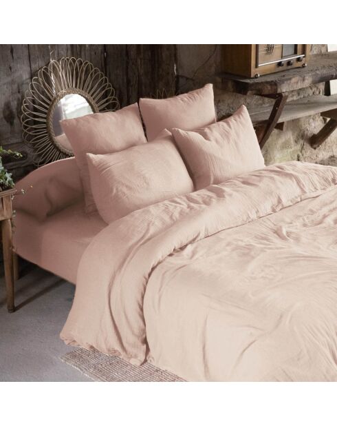 Housse de couette Gaze de Coton Gaïa Guimauve rose