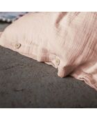 Housse de couette Gaze de Coton Gaïa Guimauve rose