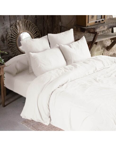 Housse de couette Gaze de Coton Gaïa Chantilly blanche