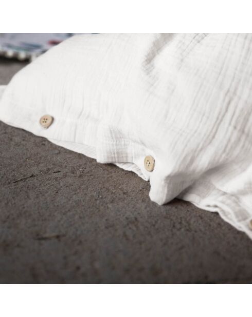 Housse de couette Gaze de Coton Gaïa Chantilly blanche