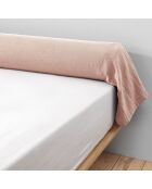 Pinke Marshmallow Gaïa Kissenhülle aus Baumwollgaze, 85 x 185 cm