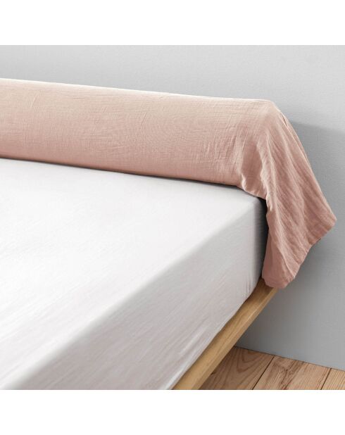 Taie de traversin  Gaze de Coton Gaïa Guimauve rose - 85x185 cm