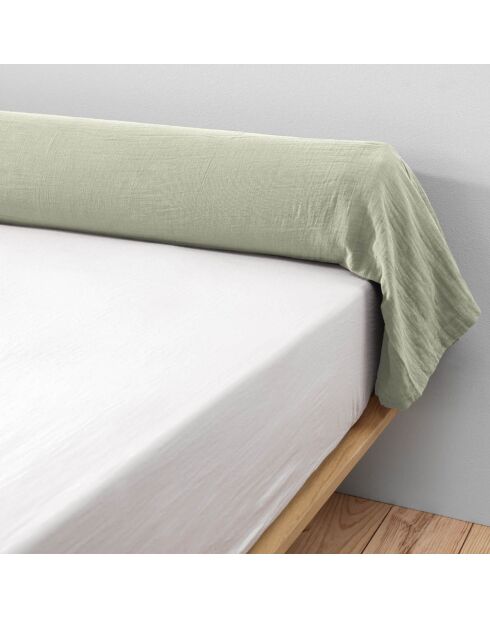 Taie de traversin  Gaze de Coton Gaïa vert d'eau - 85x185 cm