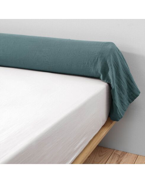 Taie de traversin  Gaze de Coton Gaïa Canard bleue - 85x185 cm