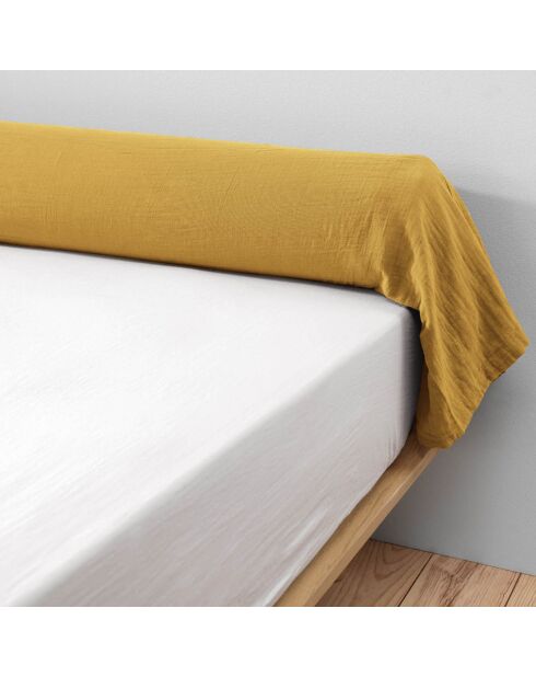 Taie de traversin  Gaze de Coton Gaïa Safran jaune - 85x185 cm