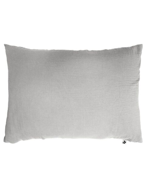 Taie d'oreiller  Gaze de Coton Gaïa Nuage grise