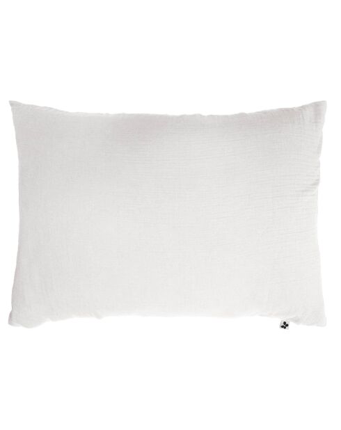 Taie d'oreiller  Gaze de Coton Gaïa Chantilly blanche