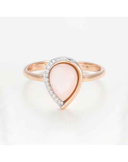 0.04 ct roségouden diamanten druppelring