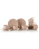 Service à café en Porcelaine rose - 12 pièces