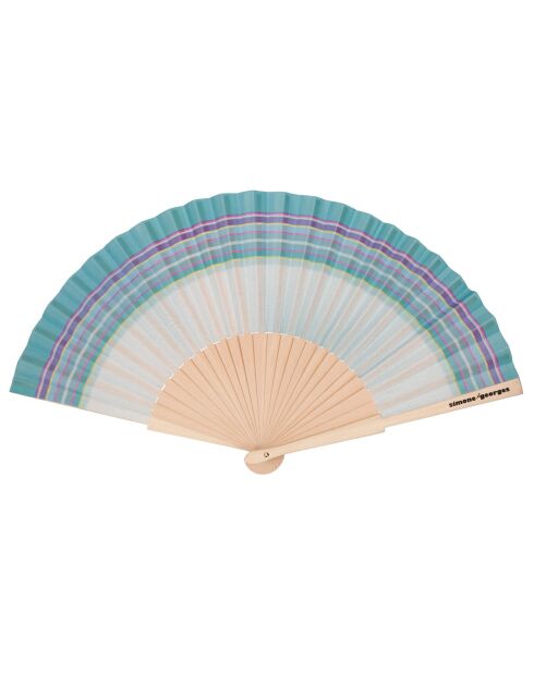 Éventail Tiwi bleu - 23 cm