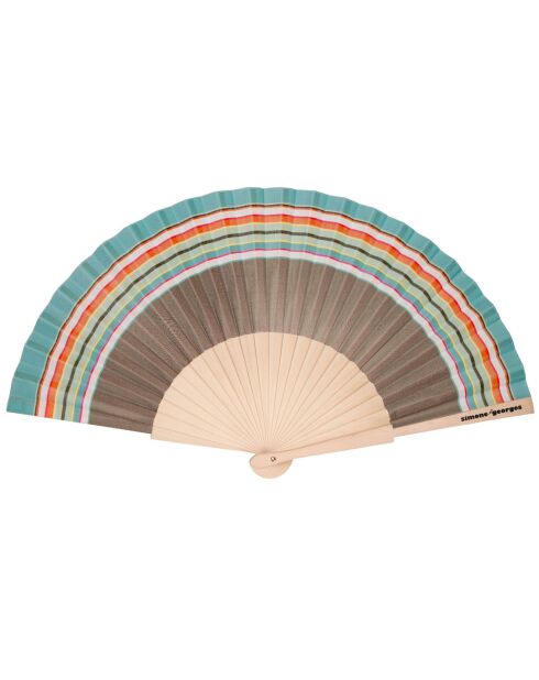 Éventail Nomad multicolore - 23 cm