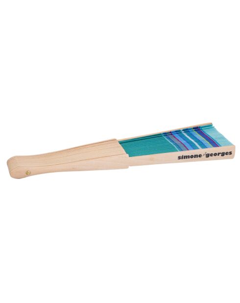 Éventail Martin bleu - 23 cm