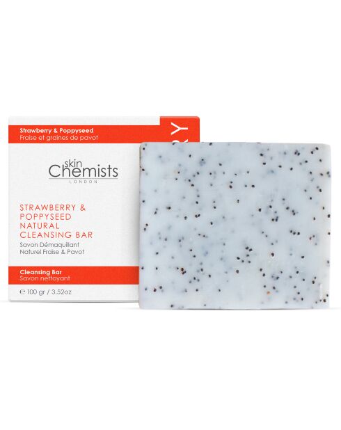Savon démaquillant naturel Fraise & Pavot - 100gr