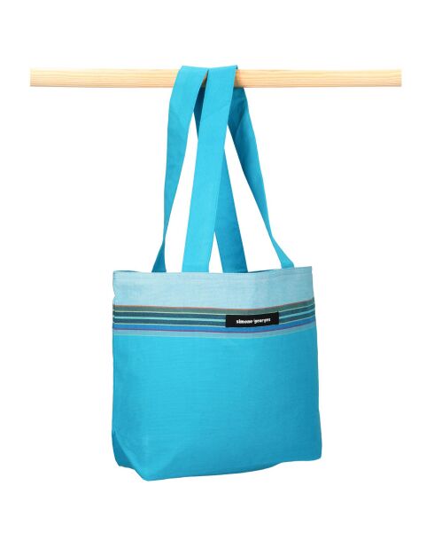 Petit sac de plage Cap Ferret bleu - 28x38x10 cm