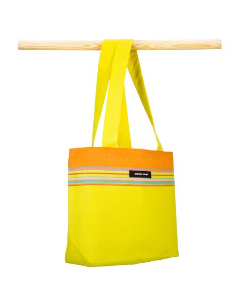 Petit sac de plage Barthelemy jaune - 28x38x10 cm