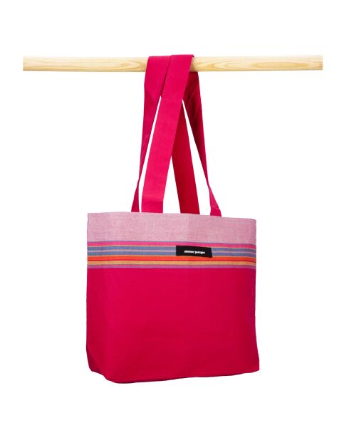 Petit sac de plage Philippine rose - 28x38x10 cm