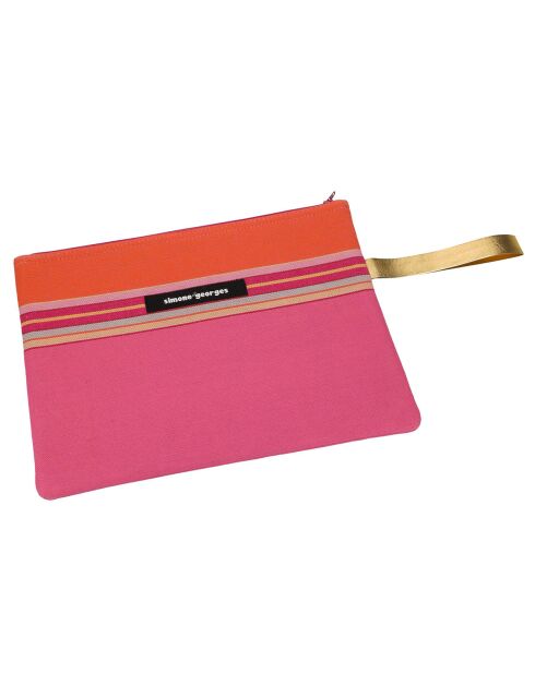 Pochette de plage Diani rose - 20x28 cm