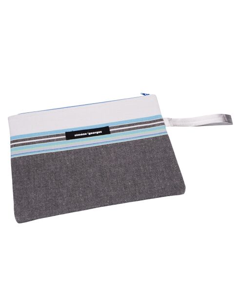 Pochette de plage Diamant grise - 20x28 cm