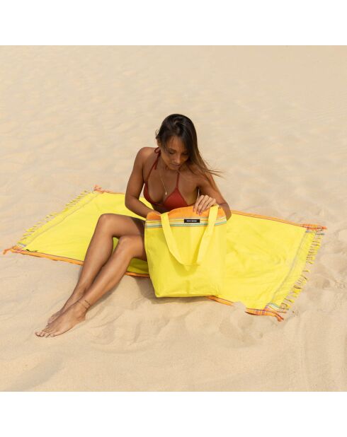 Sac de plage Barthelemy jaune - 44x54x22 cm