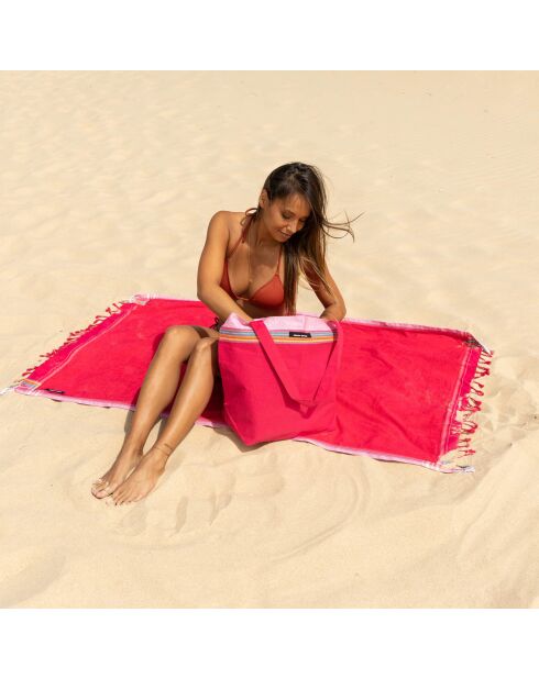 Sac de plage Philippine rose - 44x54x22 cm