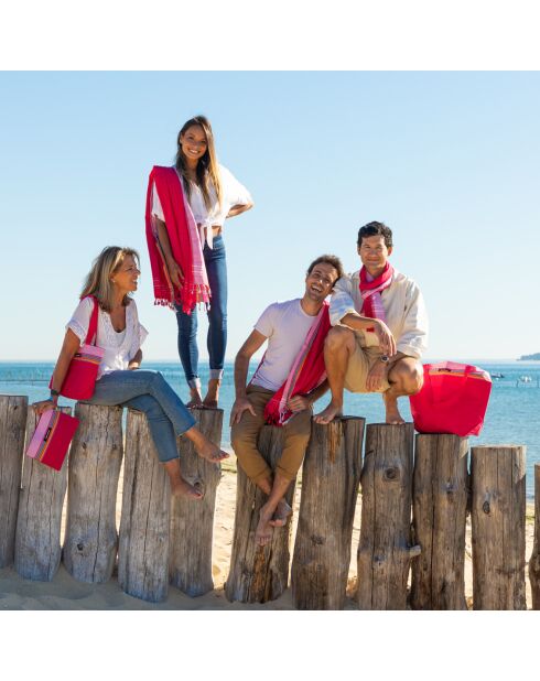 Sac de plage Philippine rose - 44x54x22 cm