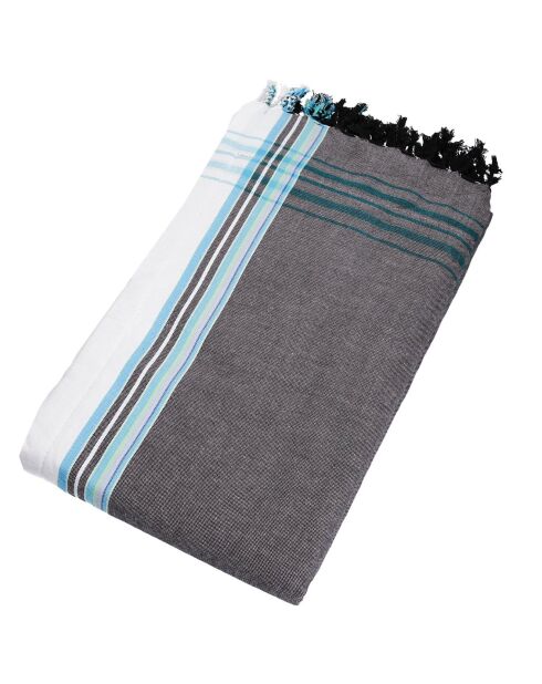 Serviette Kikoy Diamant grise - 165x95 cm