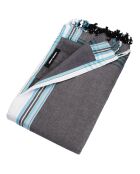 Serviette Kikoy Diamant grise - 165x95 cm