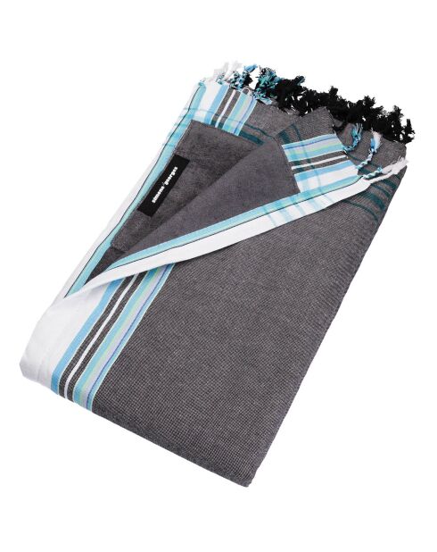 Serviette Kikoy Diamant grise - 165x95 cm