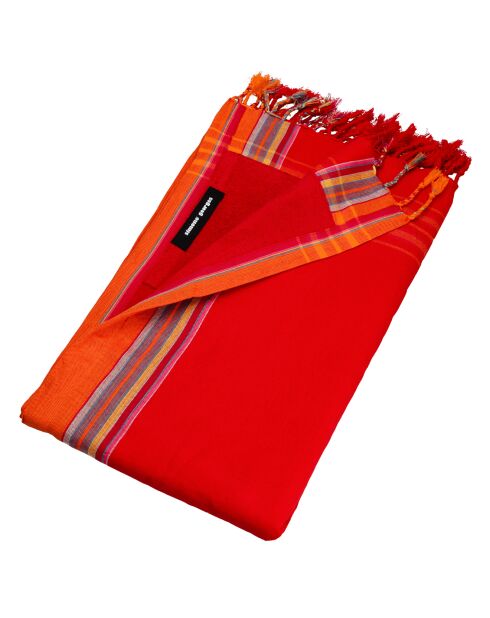Serviette Kikoy Carbet rouge - 165x95 cm