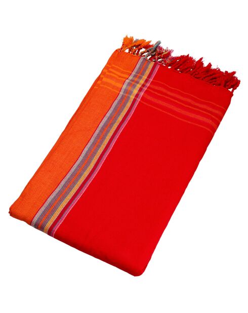 Serviette Kikoy Carbet rouge - 165x95 cm
