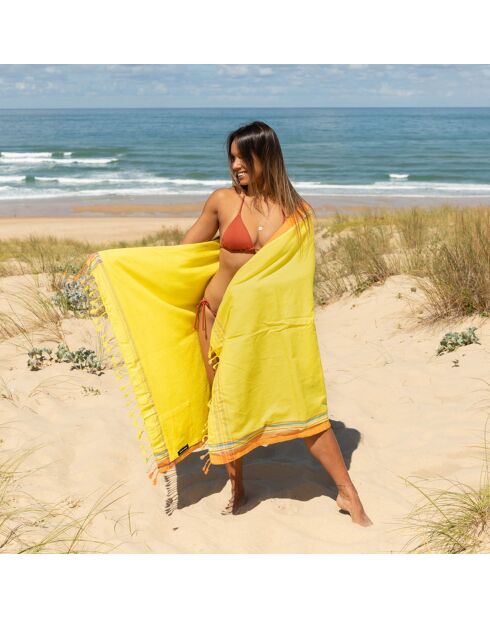 Serviette Kikoy Barthelemy jaune - 165x95 cm