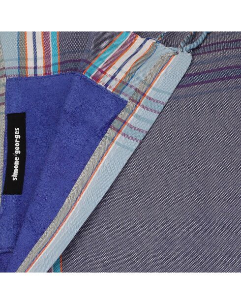 Serviette Kikoy Hendaye bleue - 165x95 cm