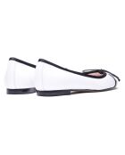 Claude wit/zwarte leren ballerina's - hak van 10 cm