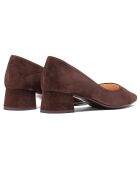 Natalie Shorts aus braunem Samt aus Leder